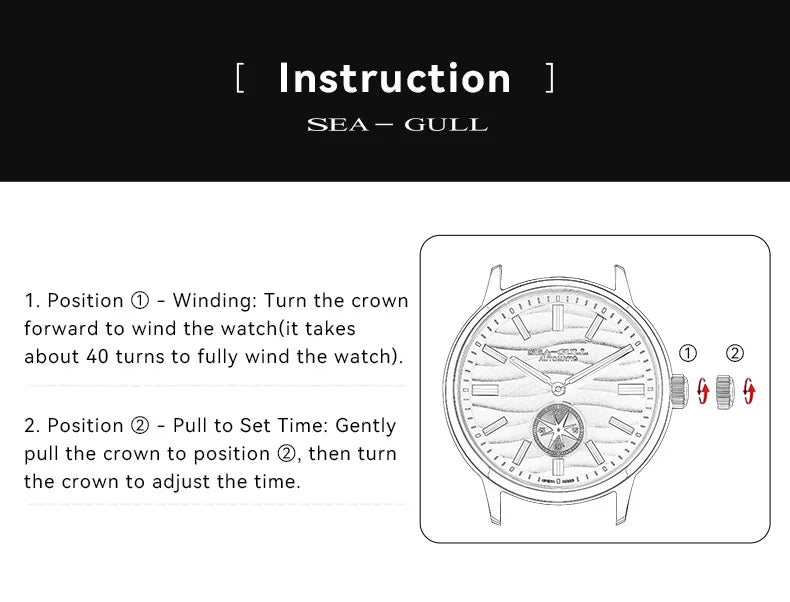 Seagull Natural Series Men Watch Automatic Mechanical Watch Polaris Sub Dial Luminous Luxury Dress Men Wristwatch 6180 2025 New