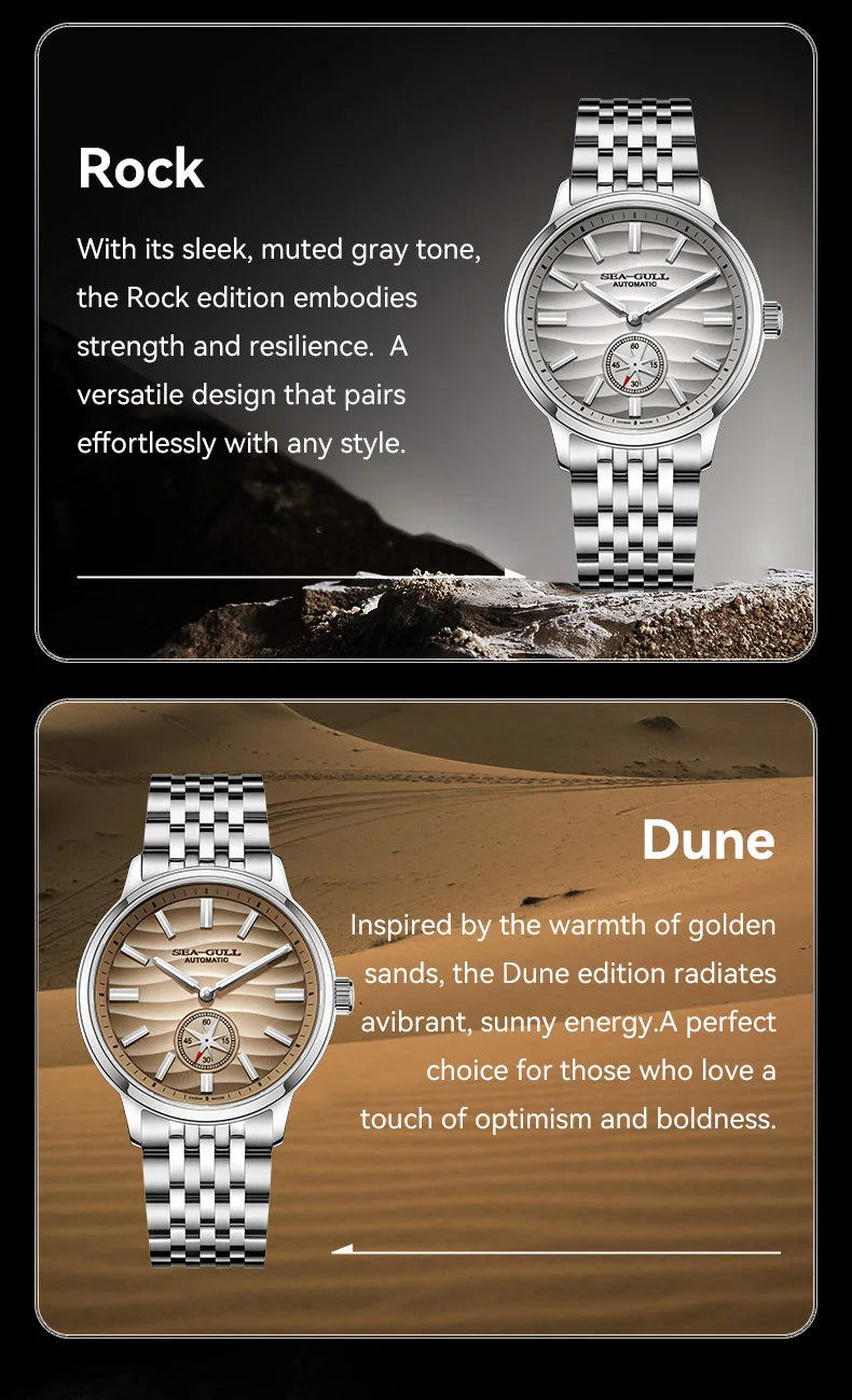 Seagull Natural Series Men Watch Automatic Mechanical Watch Polaris Sub Dial Luminous Luxury Dress Men Wristwatch 6180 2025 New