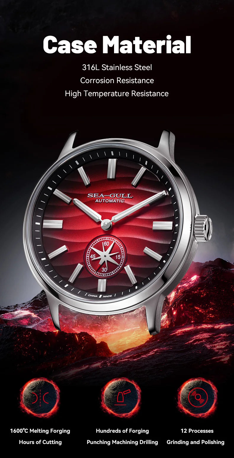 Seagull Natural Series Men Watch Automatic Mechanical Watch Polaris Sub Dial Luminous Luxury Dress Men Wristwatch 6180 2025 New
