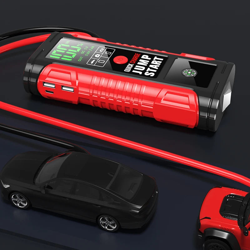 Portable 100A Car Jump Starter Battery Booster Charger and Power Bank for Most Phones for Motorcycles with 1000A Peak Current