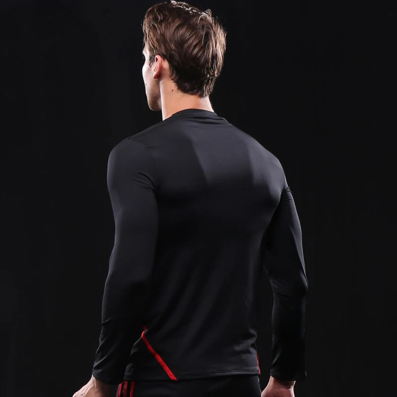 ANSZKTN Men O Neck Fitness Sports Jacket Bodybuilding Quick Dry Suit Long Sleeve T-shirt Spring Winter Running Fitness Top