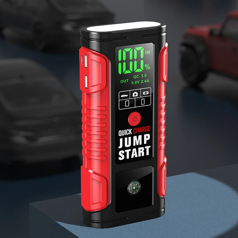 Portable 100A Car Jump Starter Battery Booster Charger and Power Bank for Most Phones for Motorcycles with 1000A Peak Current