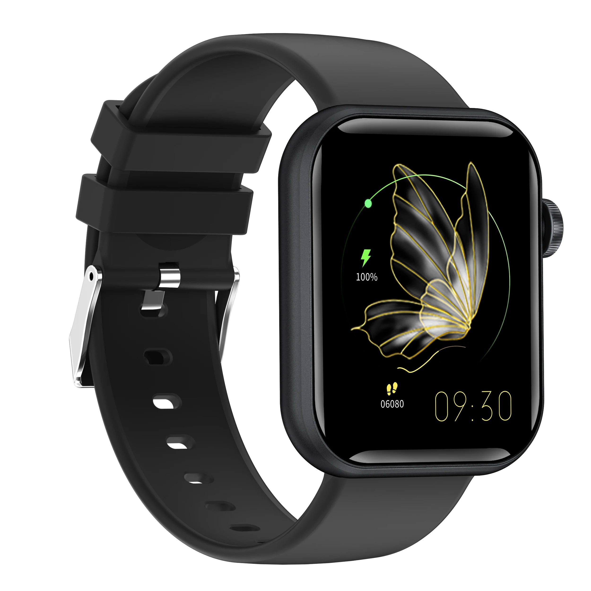 2025 Smartwatch Touch Screen Fitness Tracker Android iPhone Compatibility Heart Rate Blood Pressure Oxygen Monitoring Square BT