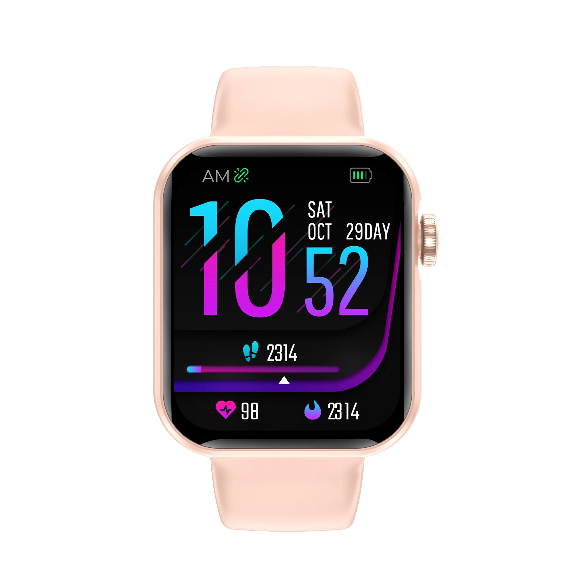 2025 Smartwatch Touch Screen Fitness Tracker Android iPhone Compatibility Heart Rate Blood Pressure Oxygen Monitoring Square BT