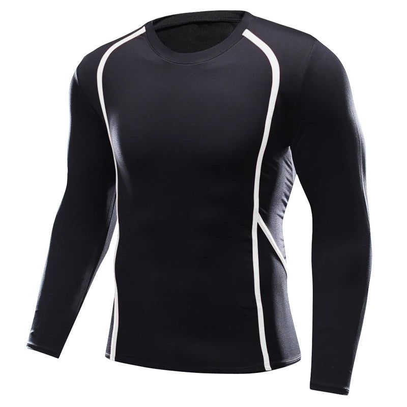 ANSZKTN Men O Neck Fitness Sports Jacket Bodybuilding Quick Dry Suit Long Sleeve T-shirt Spring Winter Running Fitness Top