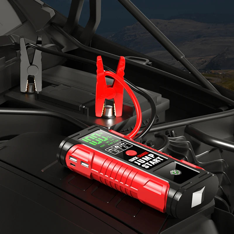 Portable 100A Car Jump Starter Battery Booster Charger and Power Bank for Most Phones for Motorcycles with 1000A Peak Current