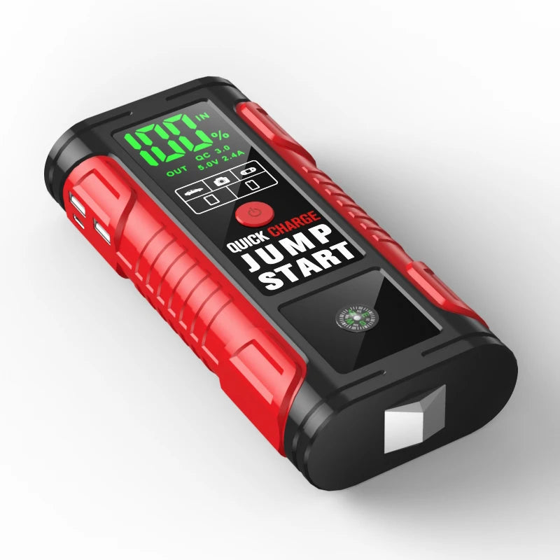 Portable 100A Car Jump Starter Battery Booster Charger and Power Bank for Most Phones for Motorcycles with 1000A Peak Current