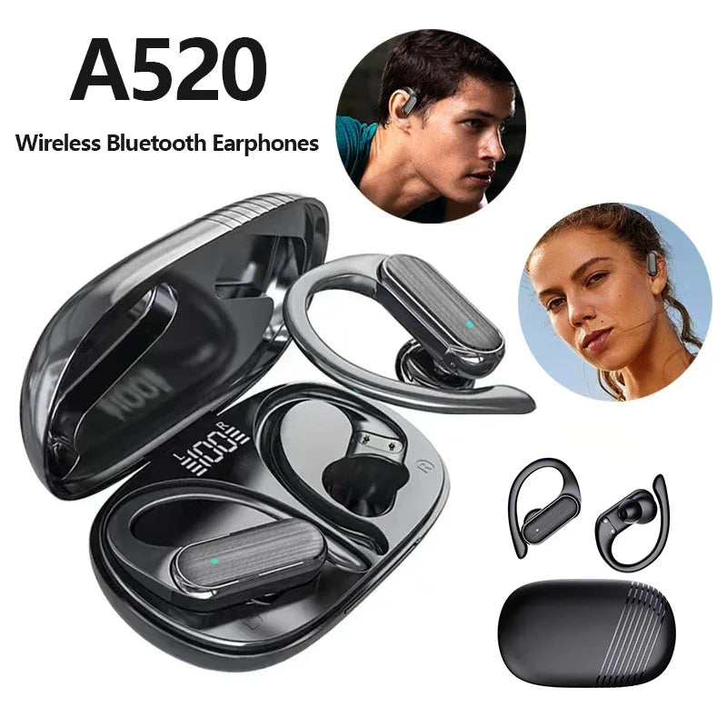 A520 Wireless Bluetooth 5.3 Earphones TWS Sports Earphones Touch HiFI Stereo Music Life Waterproof Hanging Earphones