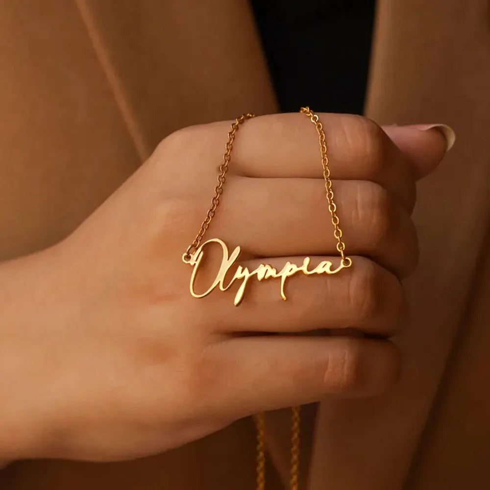Personalized Name Necklace For Women 18k Gold Plating Stainless Steel Letter Necklace Minimalism Custom Jewelry Birthday Gift