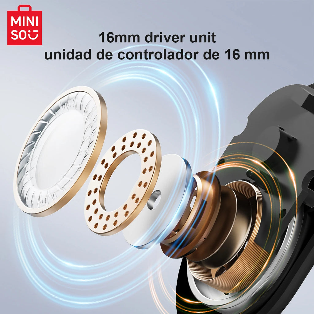 [AI Translator Earphone] MINISO MS162 Bluetooth Translation Earbuds AI Wireless Headphones Office Travel,16mm Driver Unit