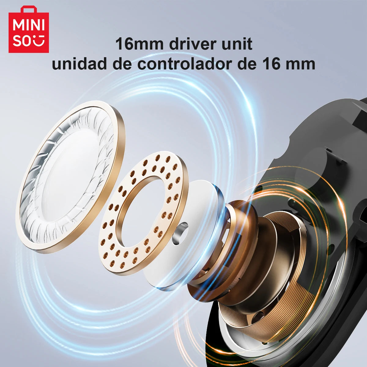 [AI Translator Earphone] MINISO MS162 Bluetooth Translation Earbuds AI Wireless Headphones Office Travel,16mm Driver Unit