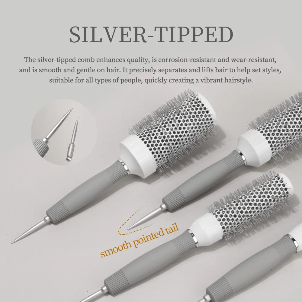 T Is a Professional Round Blow-Drying Roller Brush for Hairdressers, a Professional Curling Hot Air Brush, Available in 4 Sizes Suitable for All Hair Lengths, Ideal for Creating Stylish Curly Hairstyles, Suitable for Women's