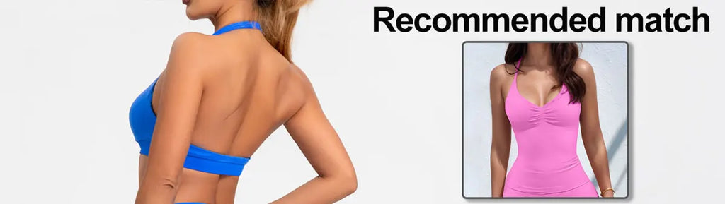 NCLAGEN Gym Halter Top Woman longline strappy tank Padded yoga clothing Fitness workout Running Activewear pilates clothes