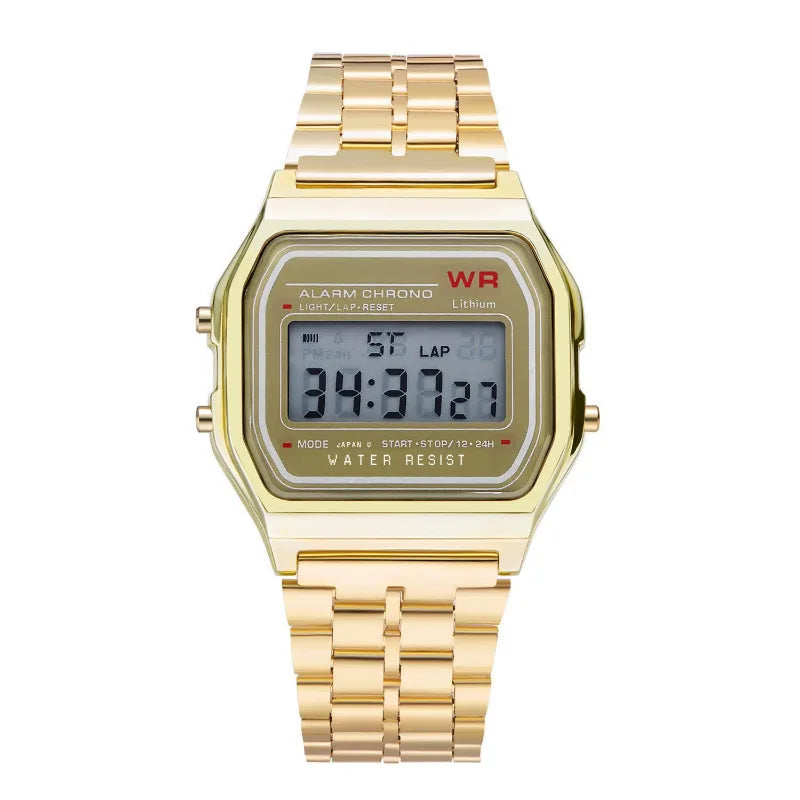 Luxury F91W Band Watch Waterproof Retro Digital Stainless Steel Sports Military Watches Men Women Electronic Wrist Watches Clock