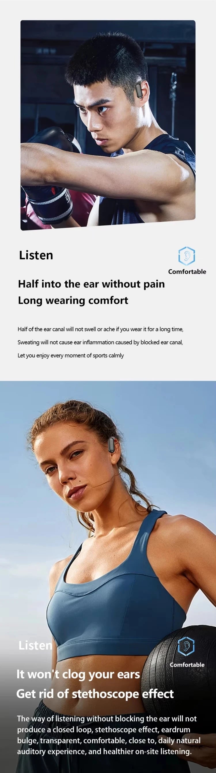 A520 Wireless Bluetooth 5.3 Earphones TWS Sports Earphones Touch HiFI Stereo Music Life Waterproof Hanging Earphones