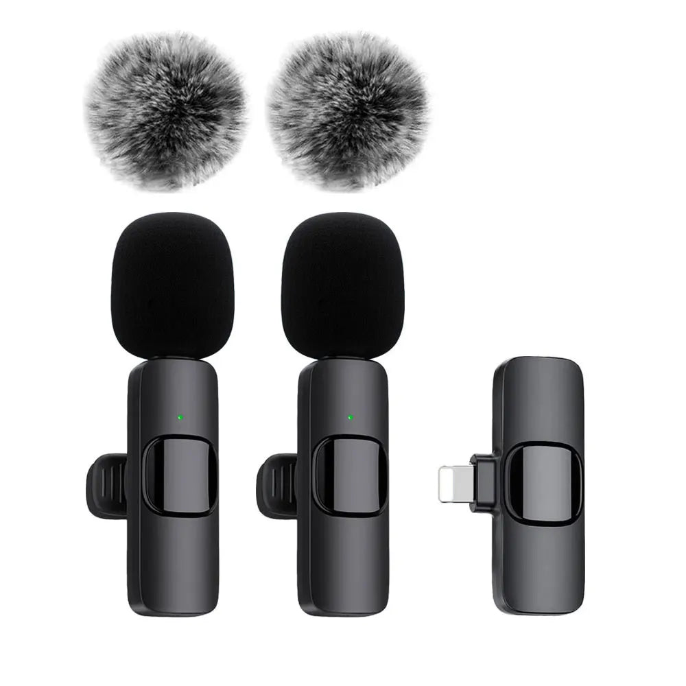 Wireless Lavalier Microphone Audio Video Recording Mini Mic   Android Laptop Live Gaming Mobile Phone Microphone