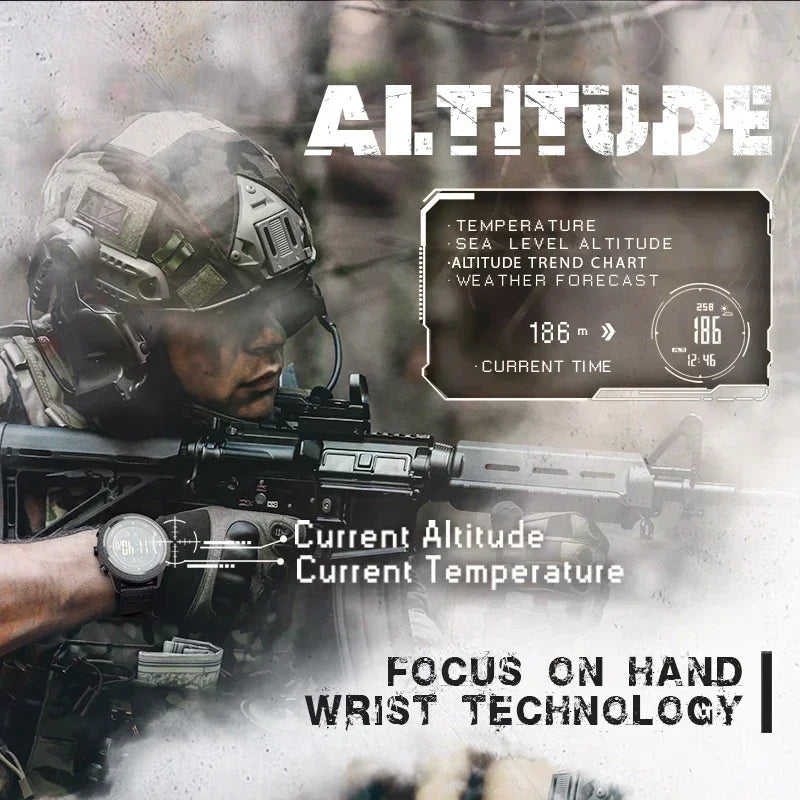 Able NORTH EDGE APACHE-46 Men's Digital Watch Military Sports Waterproof 50M Altimeter Barometer Compass World Time Wristwatch C