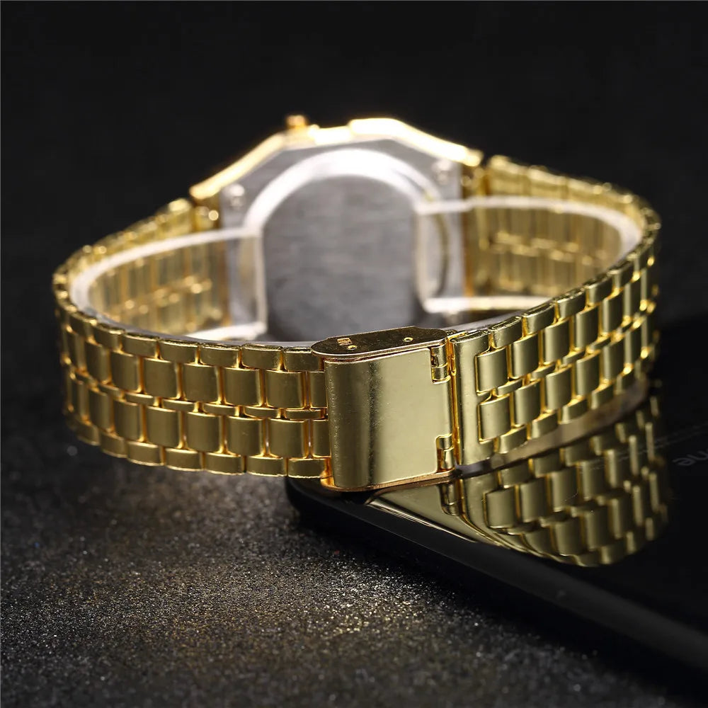 Fashion Steel LED Digital Watch Women Kid Children Alloy Wristwatch Cool Students Light Clock Relogio Exquisite Saati Best Gift