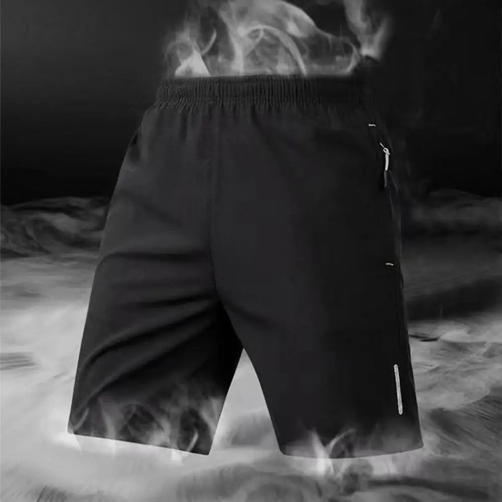 Men Beach Shorts Elastic Drawstring Waist Quick-Drying Casual Short Pants with Reinforced Pockets Street Quick-drying Shorts