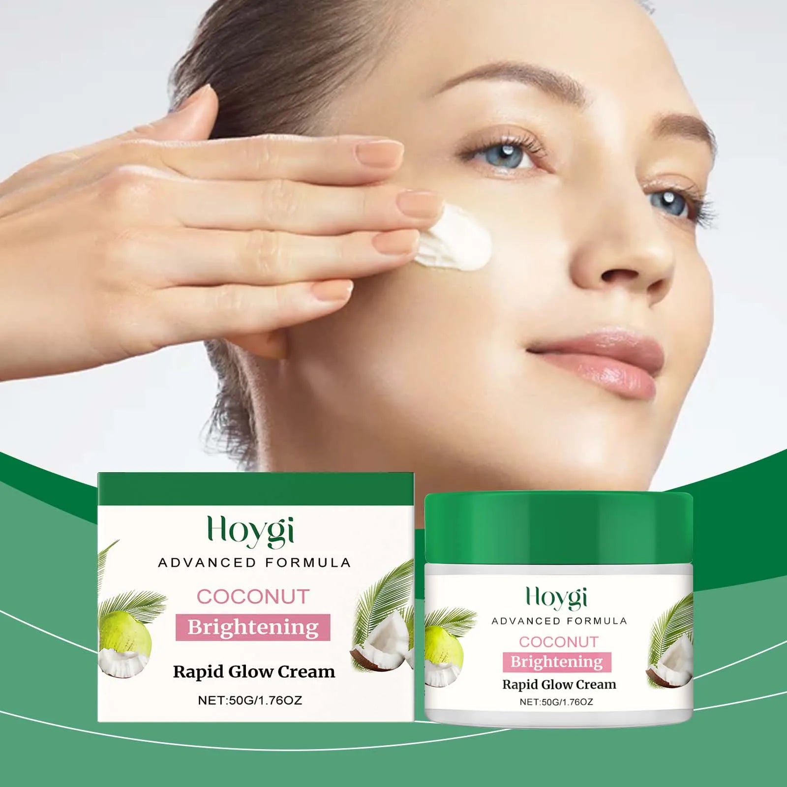 Coconut Brightening & Nourishing Cream: Reduces spots, brightens skin tone, deeply moisturizes