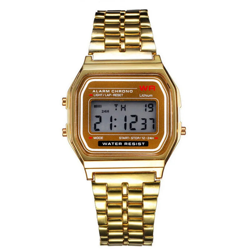 Fashion Steel LED Digital Watch Women Kid Children Alloy Wristwatch Cool Students Light Clock Relogio Exquisite Saati Best Gift