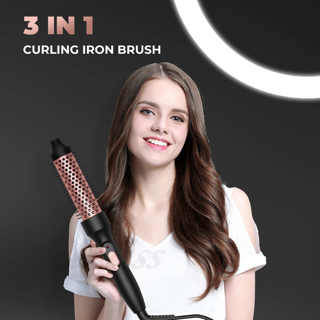 Thermal Brush, Heated Round Brush, 1 1/2 inch Thermal Round Brush Curling Iron Brush for Short Long Hair Hair Curling Brush