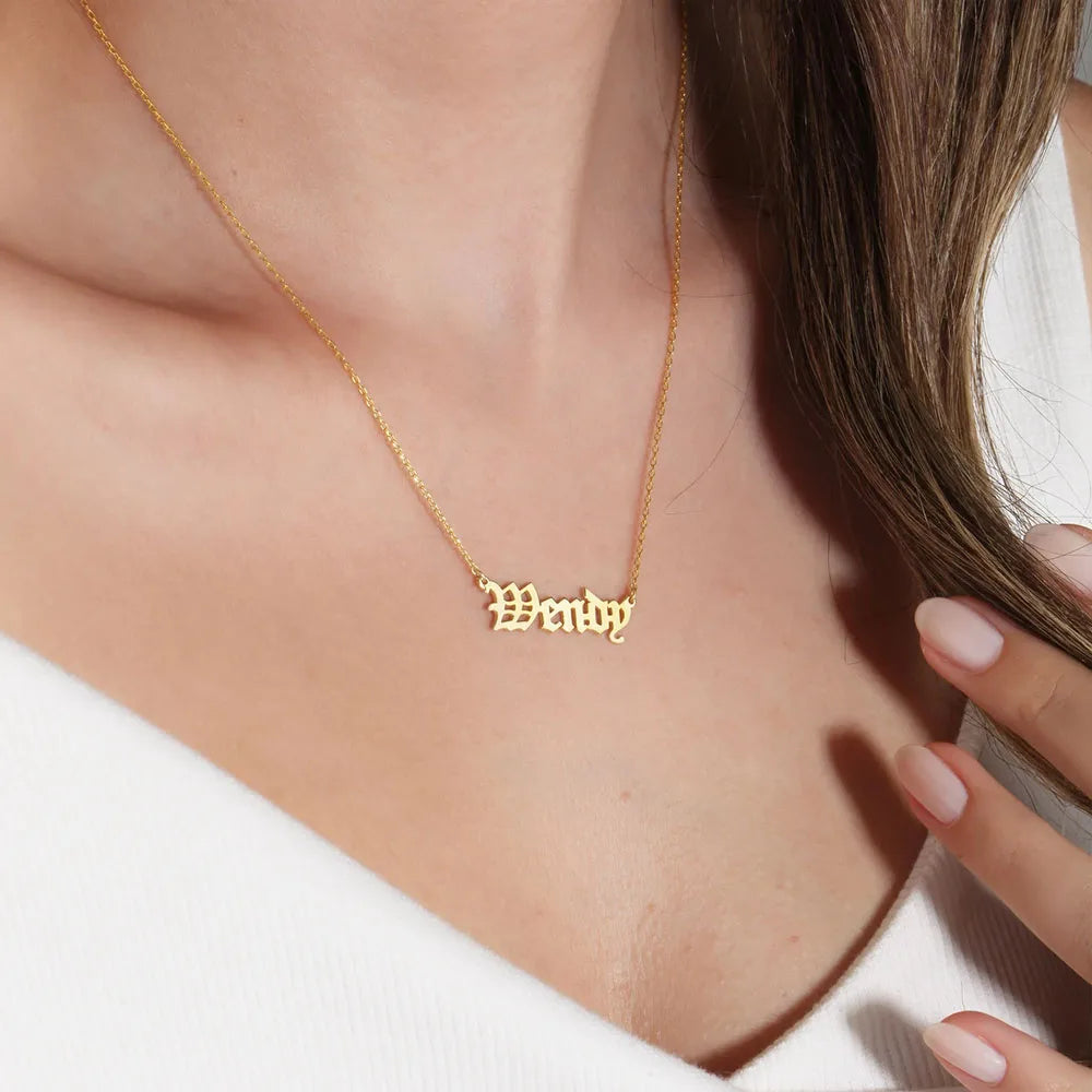 Personalized Name Necklace For Women 18k Gold Plating Stainless Steel Letter Necklace Minimalism Custom Jewelry Birthday Gift