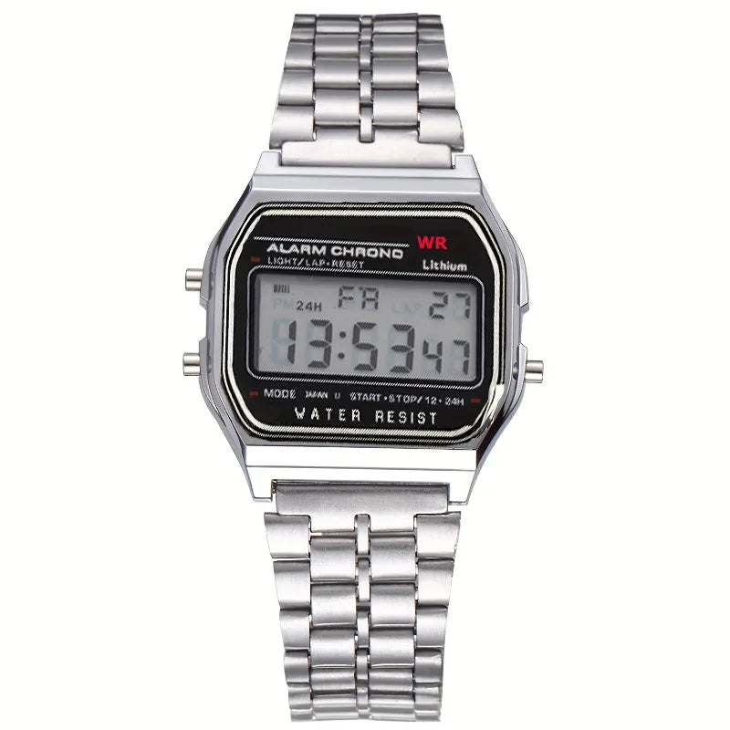 Luxury F91W Band Watch Waterproof Retro Digital Stainless Steel Sports Military Watches Men Women Electronic Wrist Watches Clock