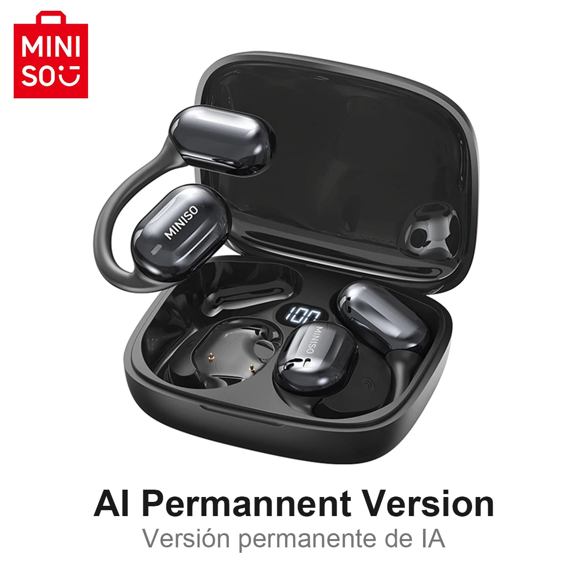 [AI Translator Earphone] MINISO MS162 Bluetooth Translation Earbuds AI Wireless Headphones Office Travel,16mm Driver Unit