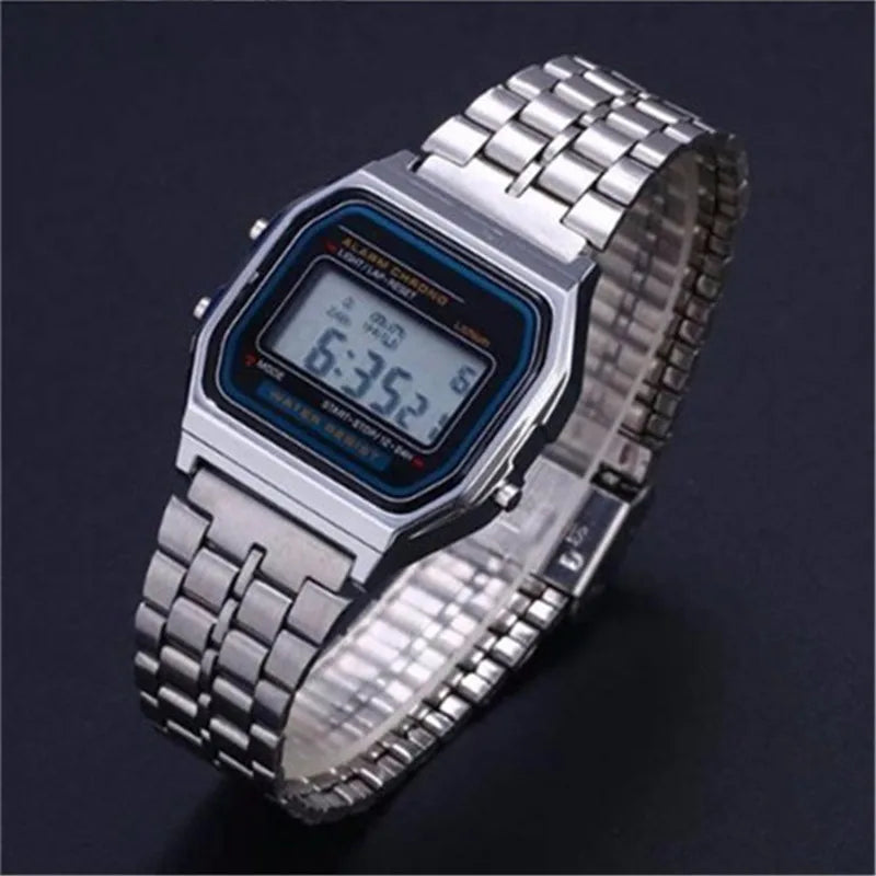 Fashion Steel LED Digital Watch Women Kid Children Alloy Wristwatch Cool Students Light Clock Relogio Exquisite Saati Best Gift