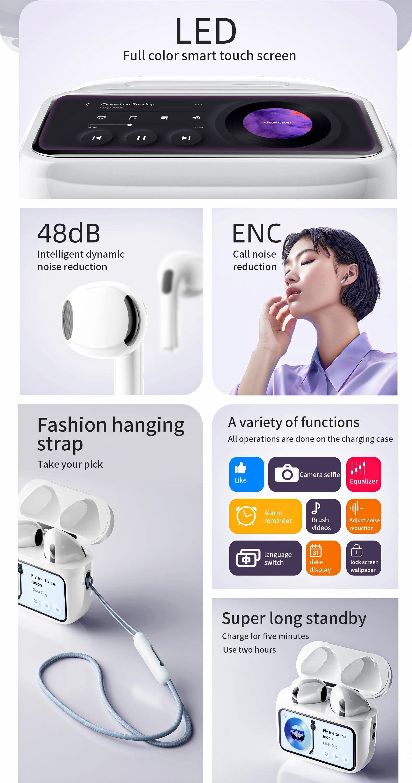 Air 11 Pro Bluetooth Earphone ENC Wireless Earbuds Active Noise Cancelling Mini buds Sport Headsets Gaming Headphones