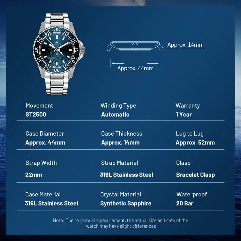 Seagull 44mm Diving Men Watches Automatic Mechanical Watch Sapphire Ocean Series 200M Waterproof Top Brand 816.32.1083 reloj