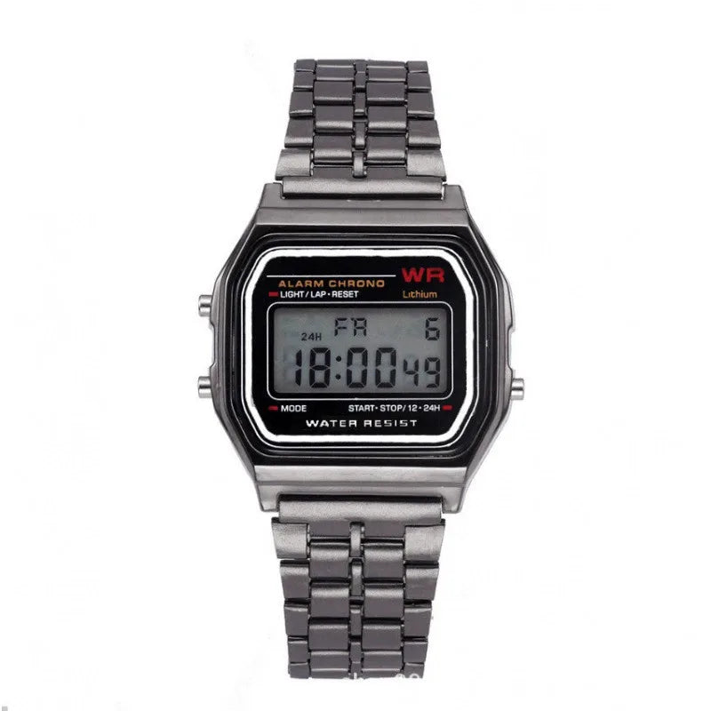 Luxury F91W Band Watch Waterproof Retro Digital Stainless Steel Sports Military Watches Men Women Electronic Wrist Watches Clock