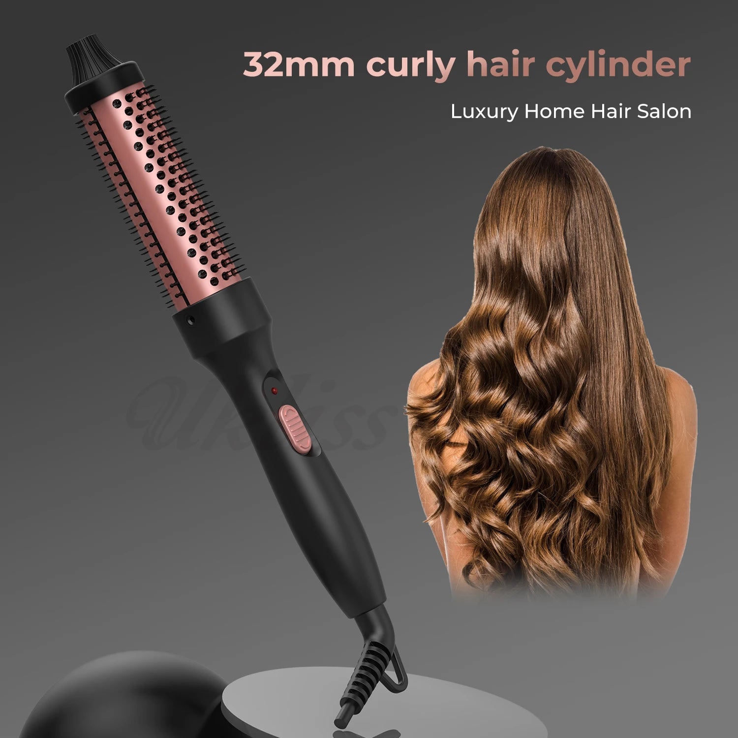 Thermal Brush, Heated Round Brush, 1 1/2 inch Thermal Round Brush Curling Iron Brush for Short Long Hair Hair Curling Brush