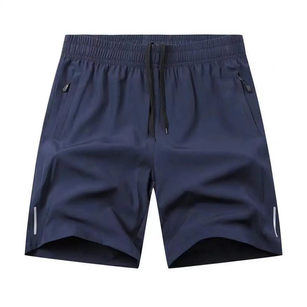 Men Beach Shorts Elastic Drawstring Waist Quick-Drying Casual Short Pants with Reinforced Pockets Street Quick-drying Shorts