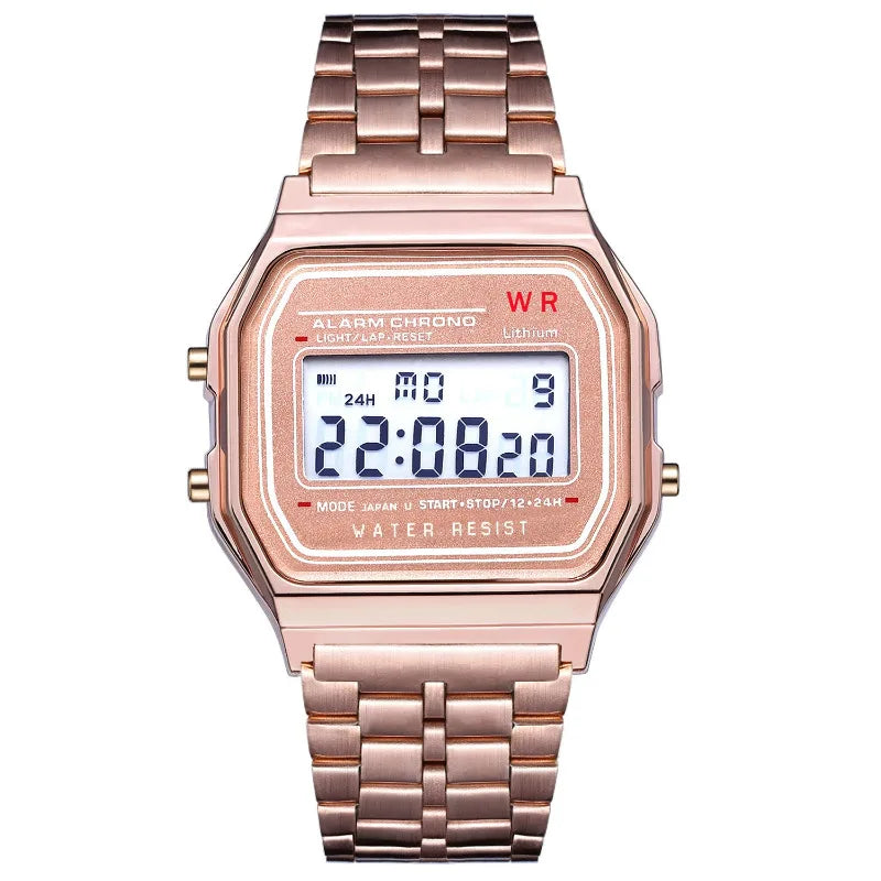Luxury F91W Band Watch Waterproof Retro Digital Stainless Steel Sports Military Watches Men Women Electronic Wrist Watches Clock