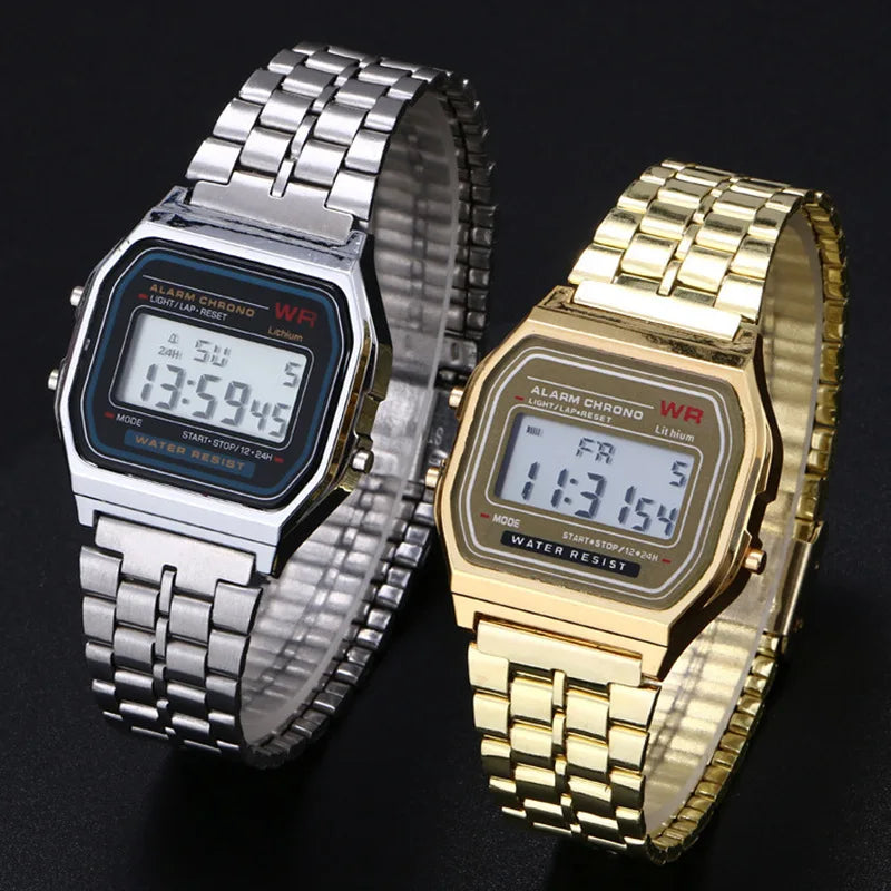 Fashion Steel LED Digital Watch Women Kid Children Alloy Wristwatch Cool Students Light Clock Relogio Exquisite Saati Best Gift