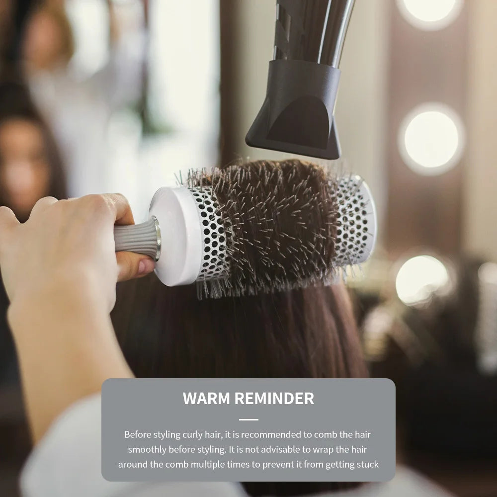 T Is a Professional Round Blow-Drying Roller Brush for Hairdressers, a Professional Curling Hot Air Brush, Available in 4 Sizes Suitable for All Hair Lengths, Ideal for Creating Stylish Curly Hairstyles, Suitable for Women's
