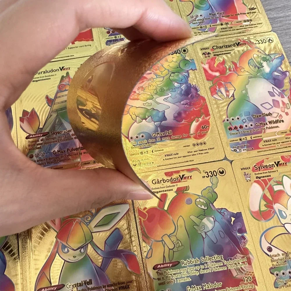 NEW 55PCS Pokemon Colorful Gold Foil Card Charizard Pikachu Arceus Silver Rainbow English VSTAR GX V VMAX Card