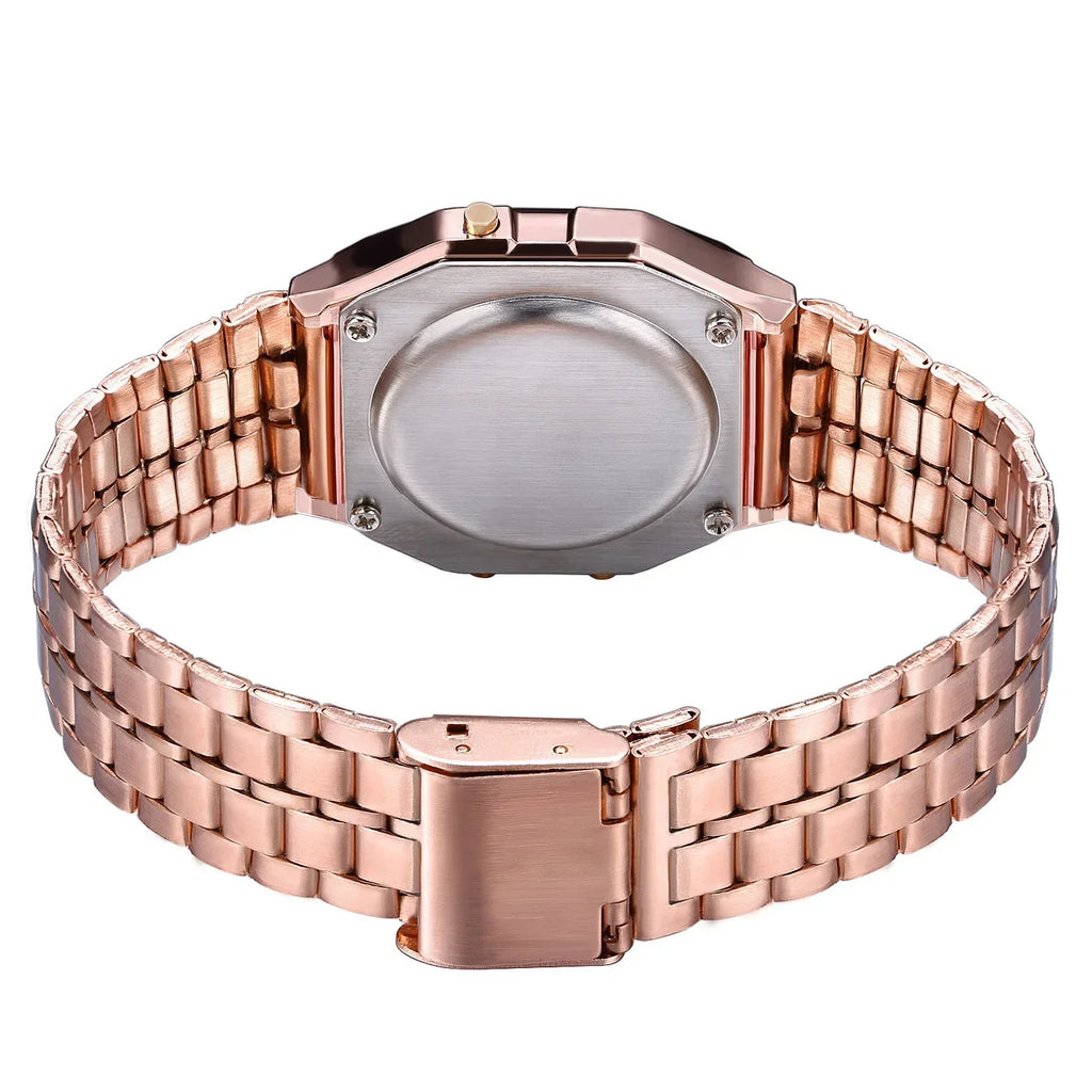 Luxury F91W Band Watch Retro Digital Stainless Steel Sports Military Watches Waterproof Men Women Electronic Wristwatch Clock
