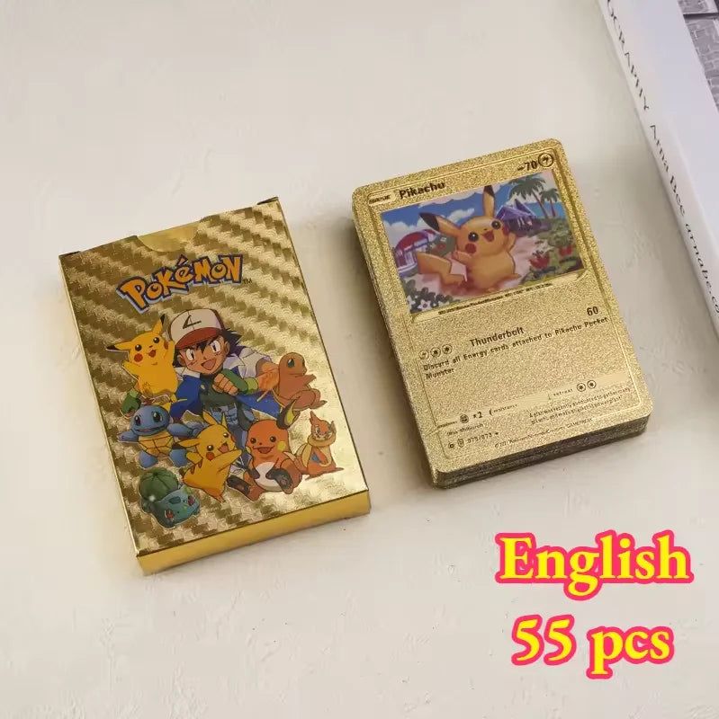NEW 55PCS Colorful Gold Foil Card Charizard Pikachu Arceus Silver Rainbow English VSTAR GX V VMAX Card