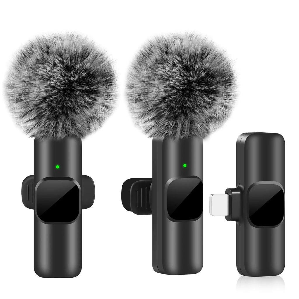 Wireless Lavalier Microphone Audio Video Recording Mini Mic   Android Laptop Live Gaming Mobile Phone Microphone