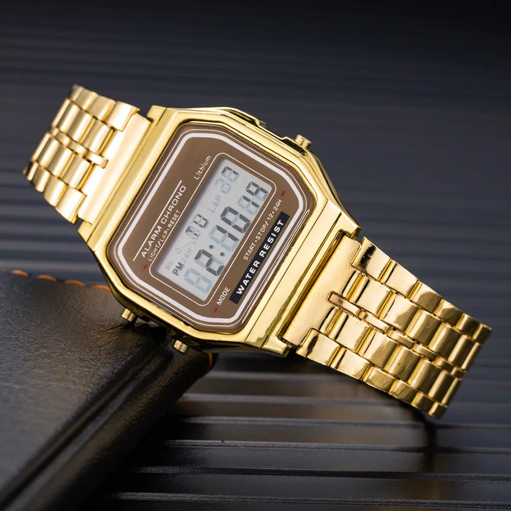 Fashion Steel LED Digital Watch Women Kid Children Alloy Wristwatch Cool Students Light Clock Relogio Exquisite Saati Best Gift