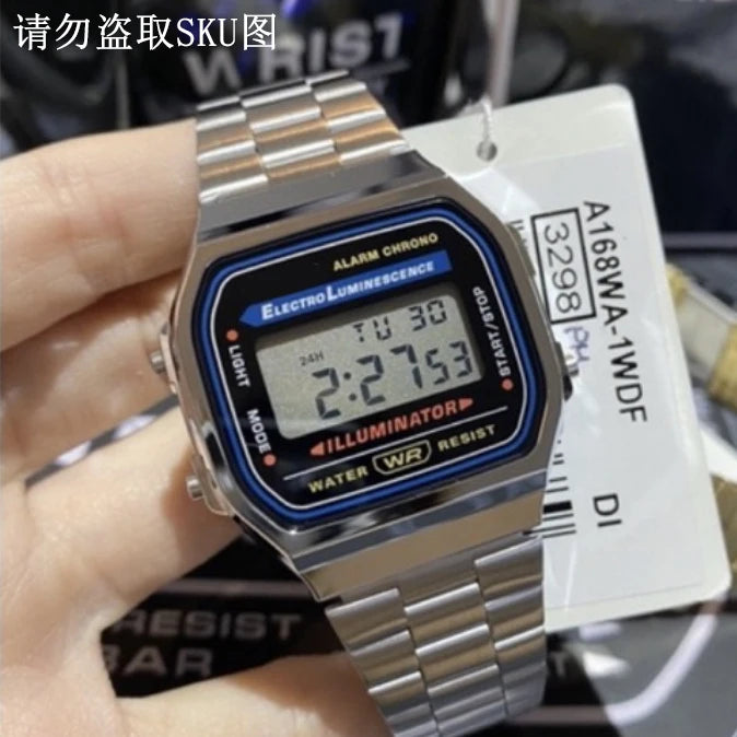 Luxury F91W Band Watch Waterproof Retro Digital Stainless Steel Sports Military Watches Men Women Electronic Wrist Watch Clock