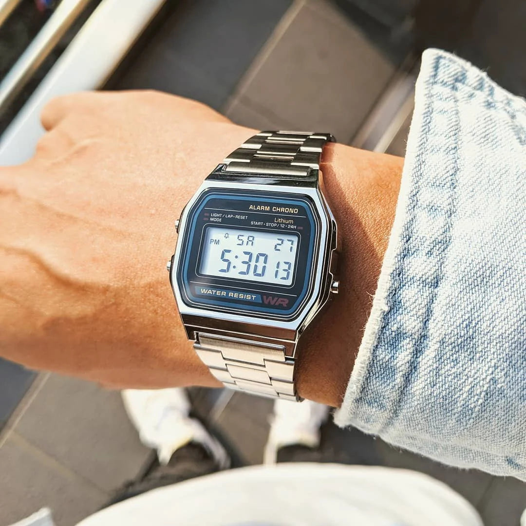 Luxury F91W Band Watch Waterproof Retro Digital Stainless Steel Sports Military Watches Men Women Electronic Wrist Watch Clock