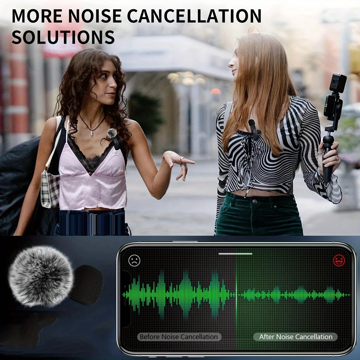 Wireless Lavalier Microphone Audio Video Recording Mini Mic   Android Laptop Live Gaming Mobile Phone Microphone