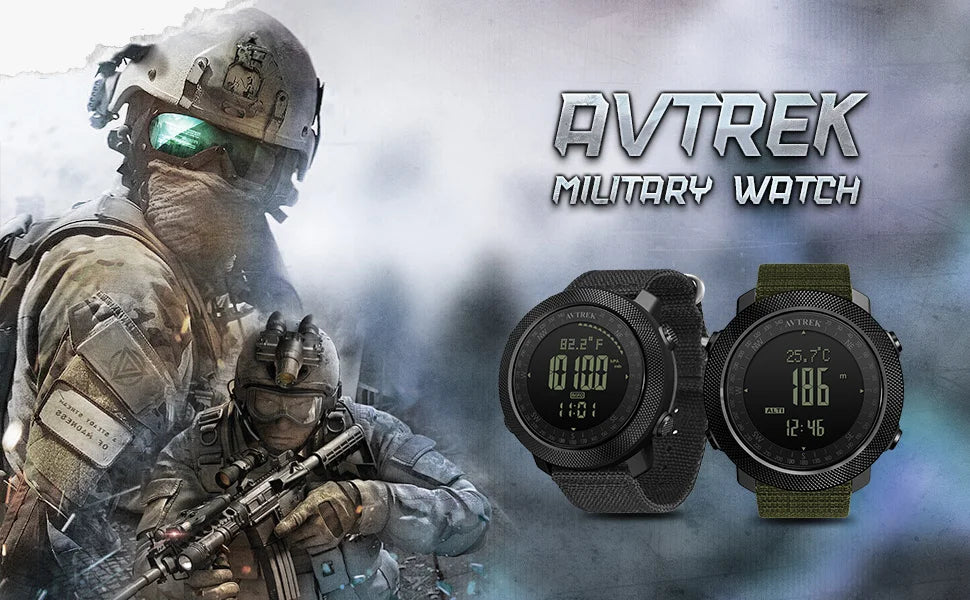 Avertk Men's Sport Digital Watch Running Military Watches Outdoor Compass Altimeter Barometer Watch waterproof 50m Wristwatches